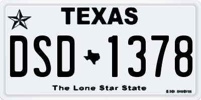 TX license plate DSD1378