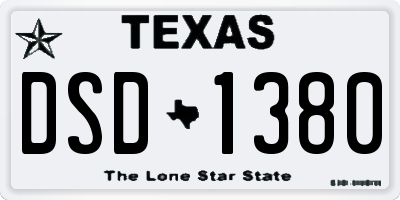 TX license plate DSD1380