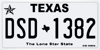 TX license plate DSD1382