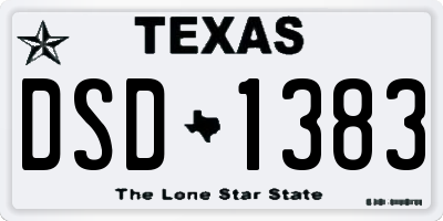 TX license plate DSD1383