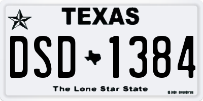 TX license plate DSD1384
