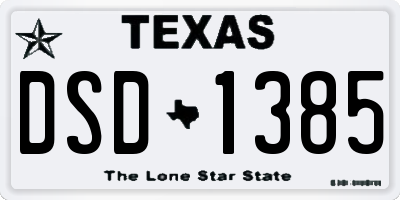 TX license plate DSD1385