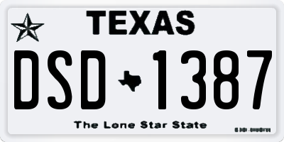 TX license plate DSD1387