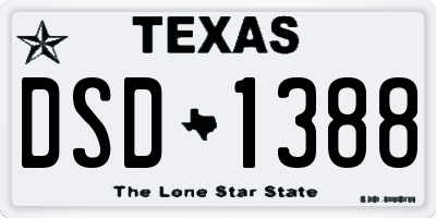 TX license plate DSD1388