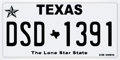 TX license plate DSD1391