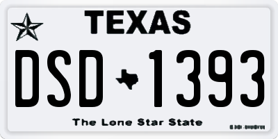 TX license plate DSD1393