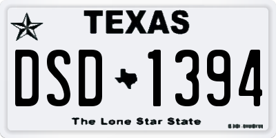 TX license plate DSD1394