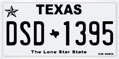 TX license plate DSD1395