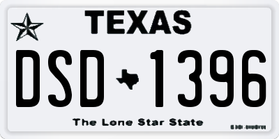 TX license plate DSD1396