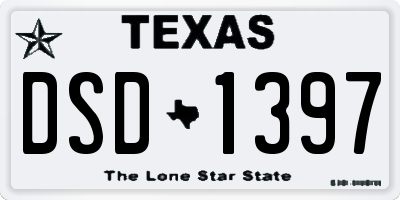 TX license plate DSD1397