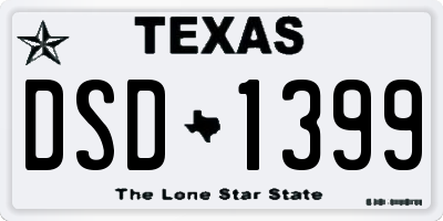 TX license plate DSD1399