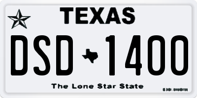 TX license plate DSD1400