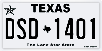 TX license plate DSD1401