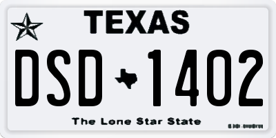 TX license plate DSD1402