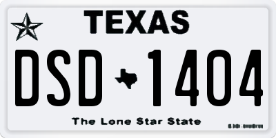 TX license plate DSD1404