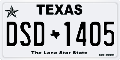 TX license plate DSD1405