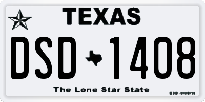 TX license plate DSD1408