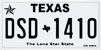 TX license plate DSD1410