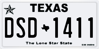 TX license plate DSD1411