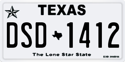 TX license plate DSD1412