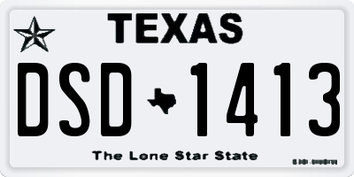 TX license plate DSD1413