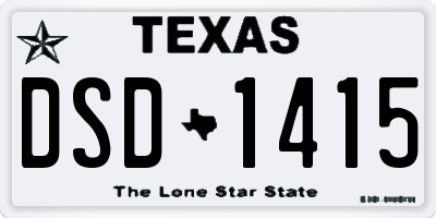 TX license plate DSD1415