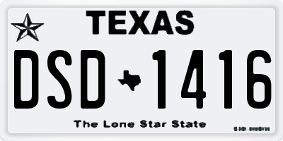 TX license plate DSD1416