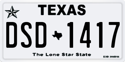 TX license plate DSD1417