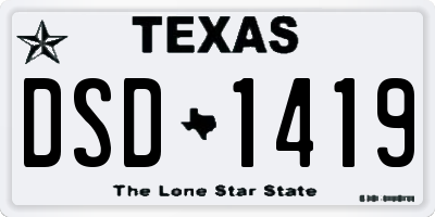 TX license plate DSD1419