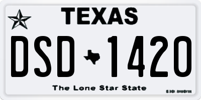 TX license plate DSD1420