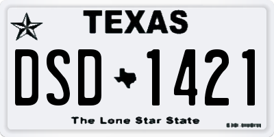 TX license plate DSD1421