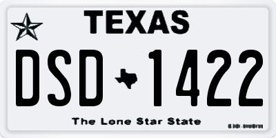 TX license plate DSD1422