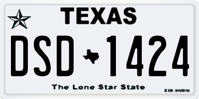 TX license plate DSD1424