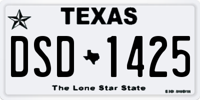 TX license plate DSD1425