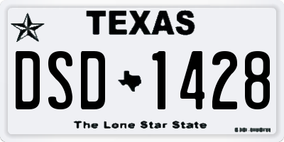 TX license plate DSD1428