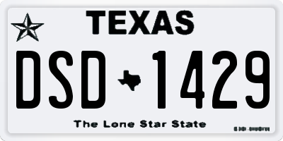 TX license plate DSD1429