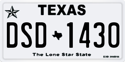 TX license plate DSD1430