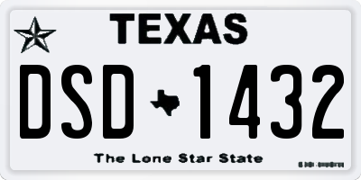 TX license plate DSD1432