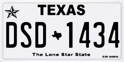 TX license plate DSD1434