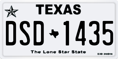 TX license plate DSD1435