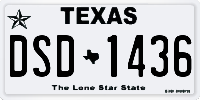 TX license plate DSD1436