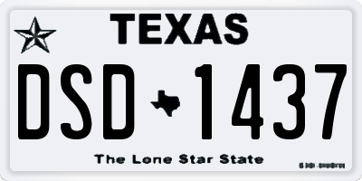 TX license plate DSD1437