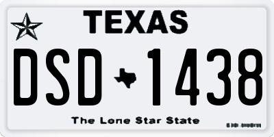 TX license plate DSD1438