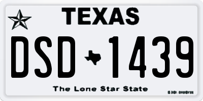 TX license plate DSD1439