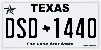 TX license plate DSD1440