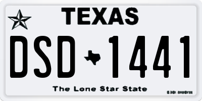 TX license plate DSD1441