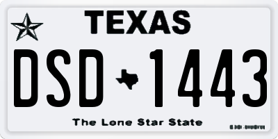 TX license plate DSD1443