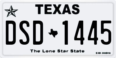 TX license plate DSD1445