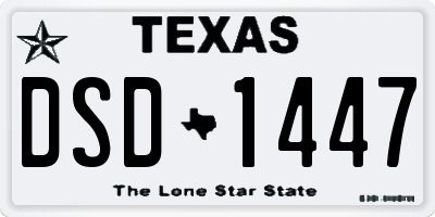 TX license plate DSD1447