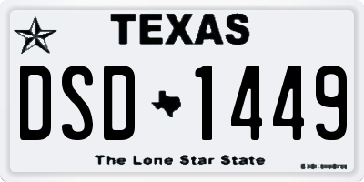 TX license plate DSD1449